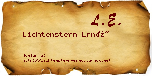 Lichtenstern Ernő névjegykártya