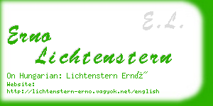 erno lichtenstern business card